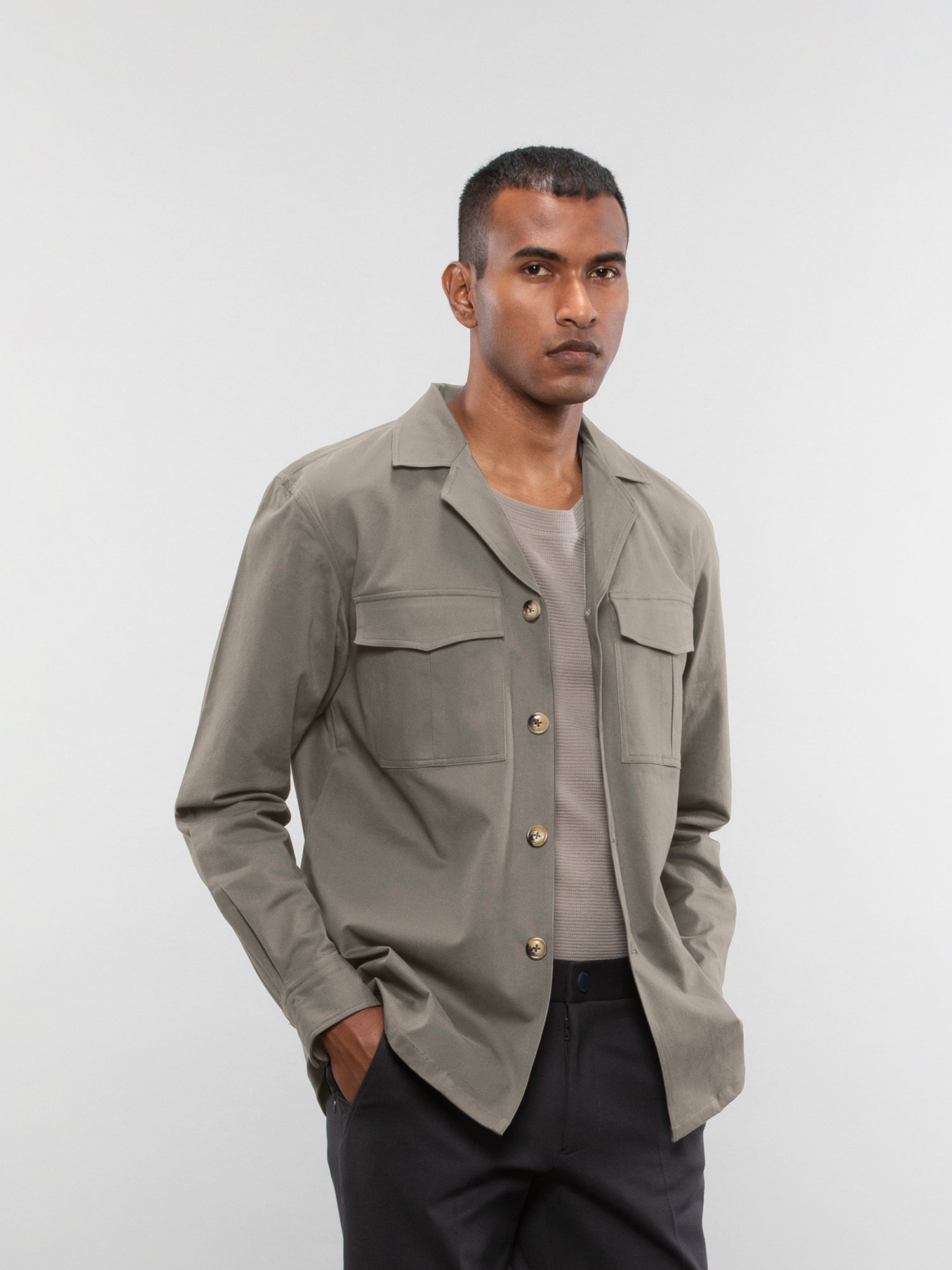 Camp collar overshirt