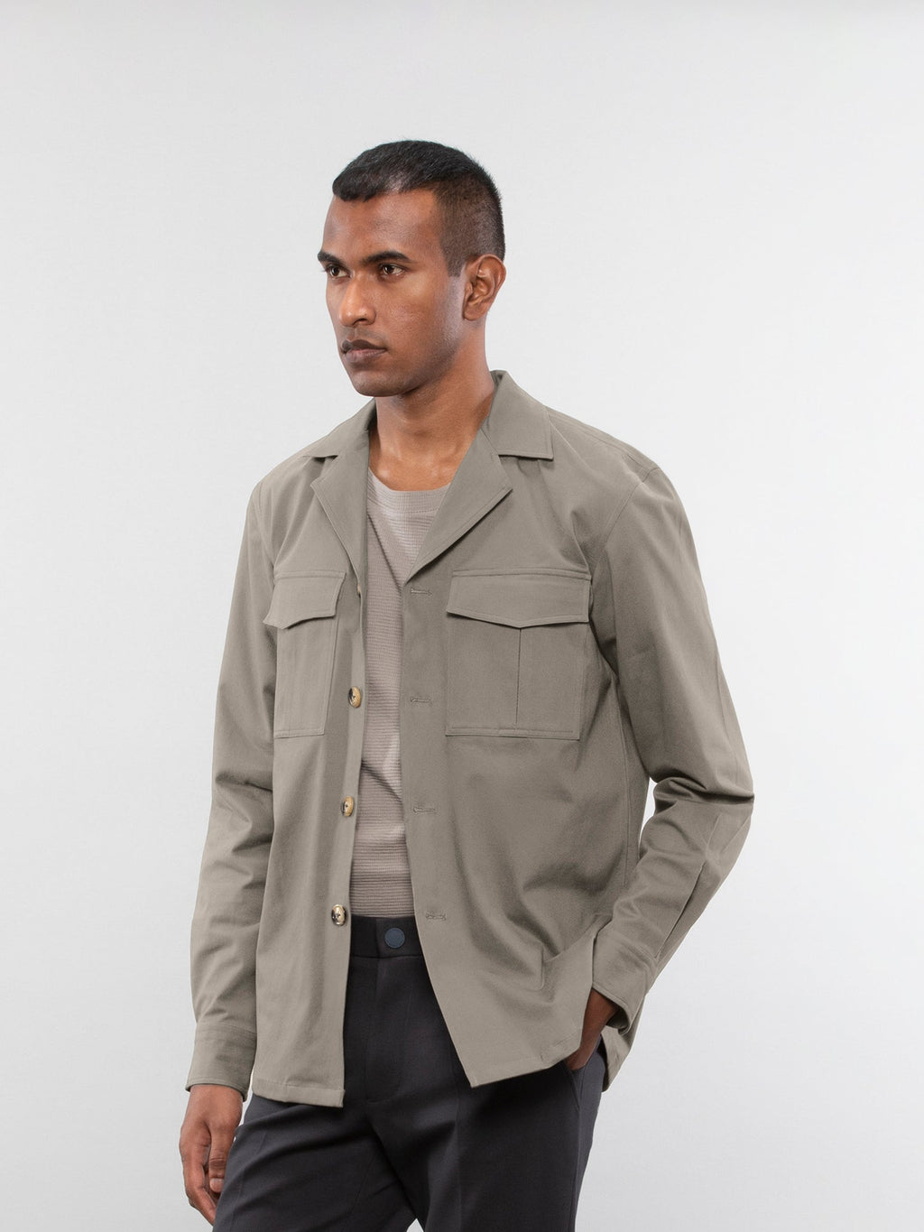 Camp collar overshirt