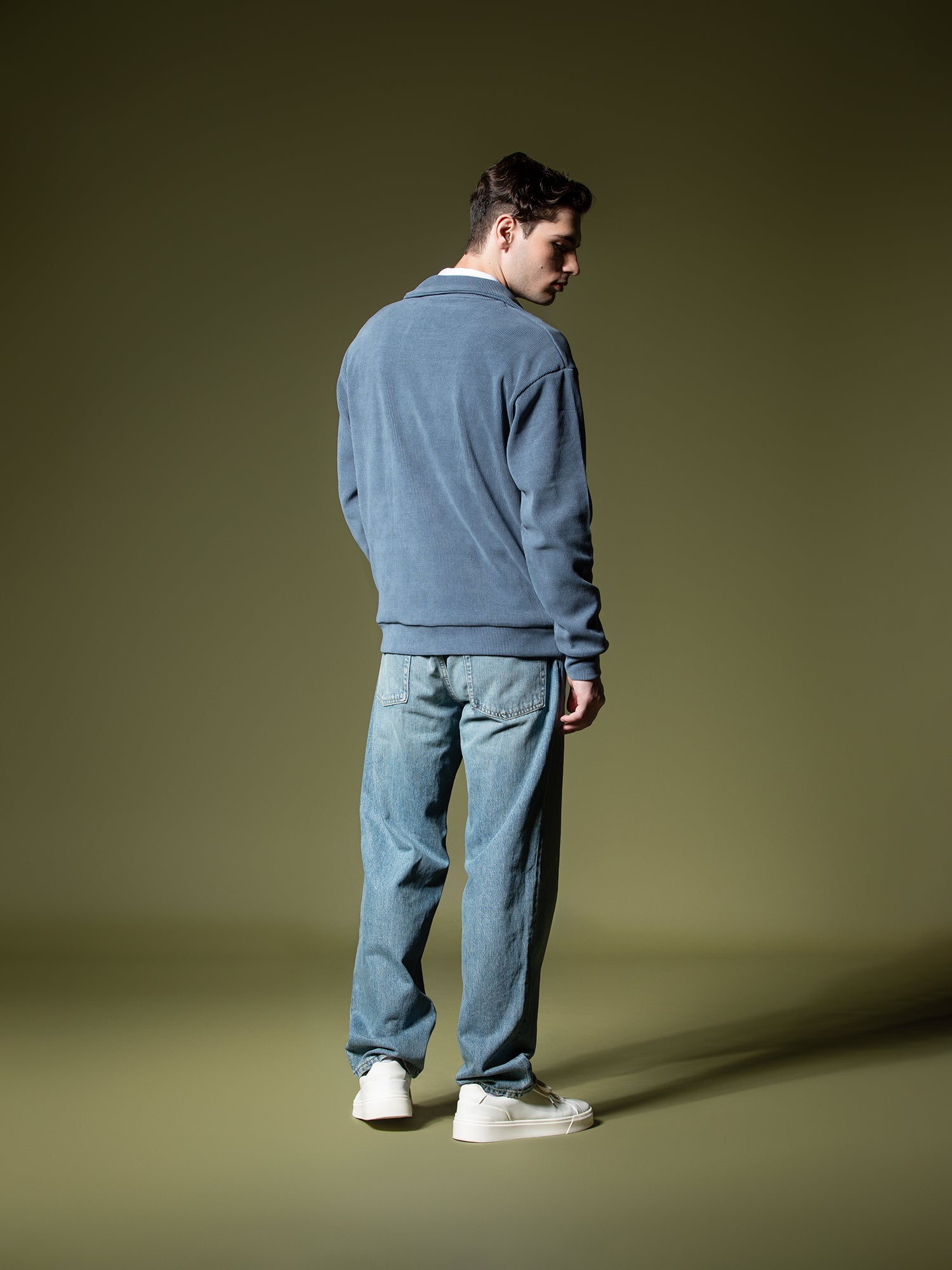 Ribbed quarter-zip sweatshirt