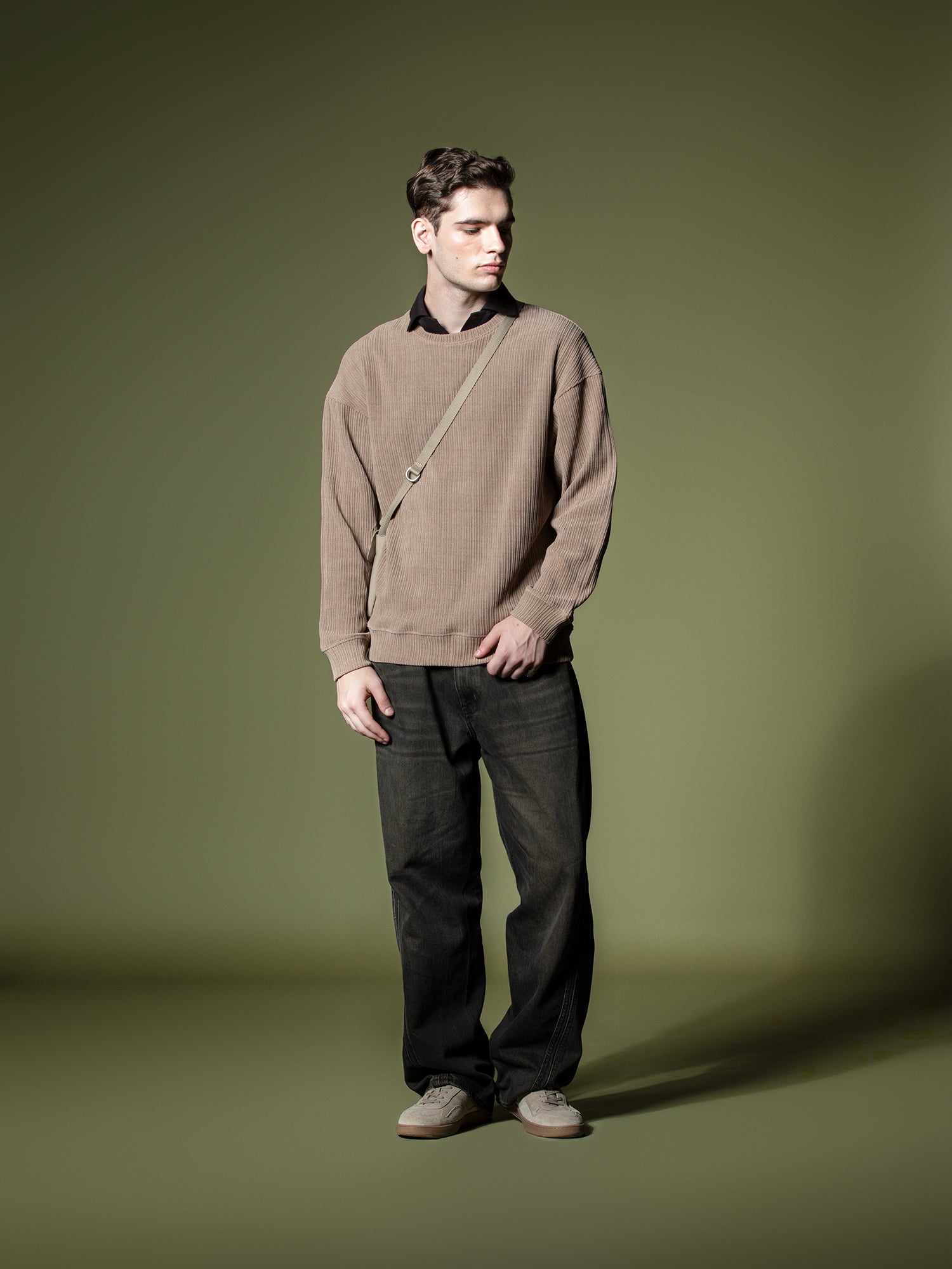 Woven texture sweatshirt