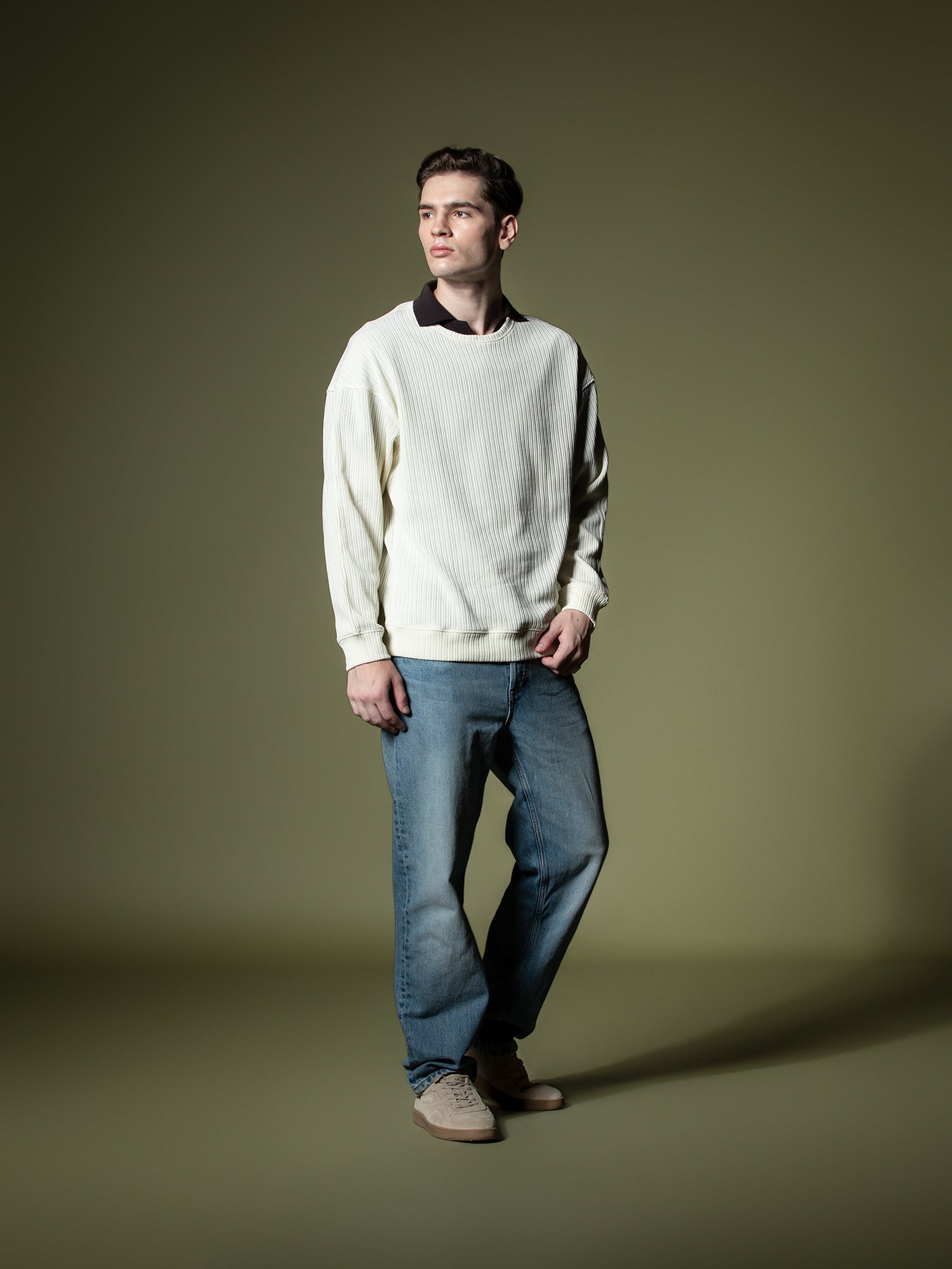 Woven texture sweatshirt