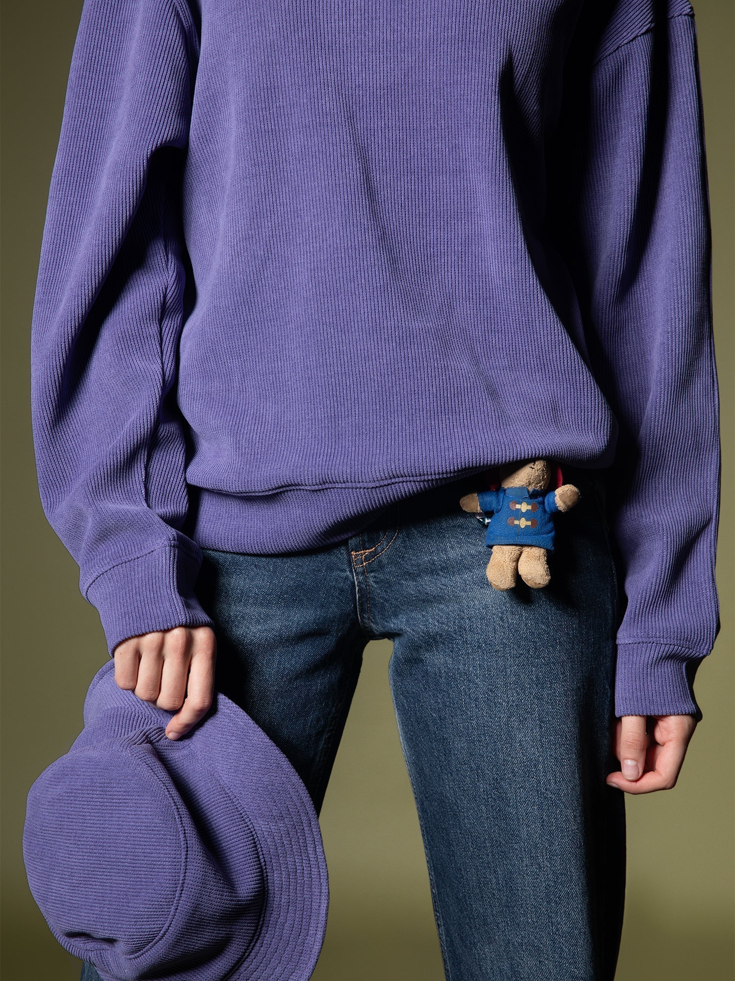 Ribbed quarter-zip sweatshirt