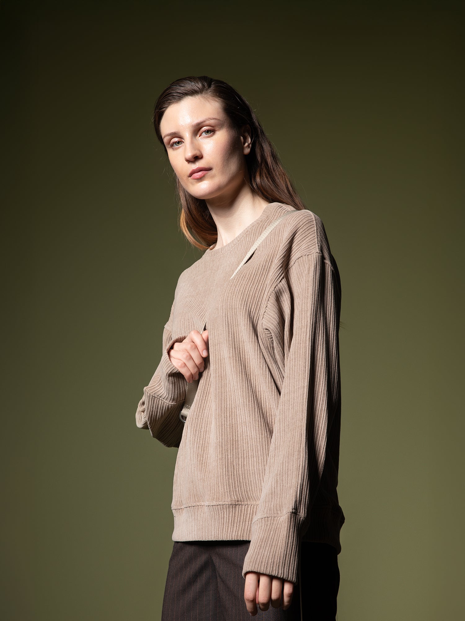 Woven texture sweatshirt