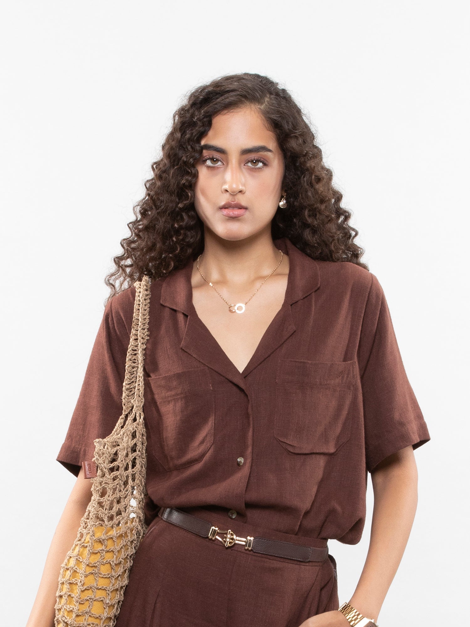 Short-sleeve relaxed shirt