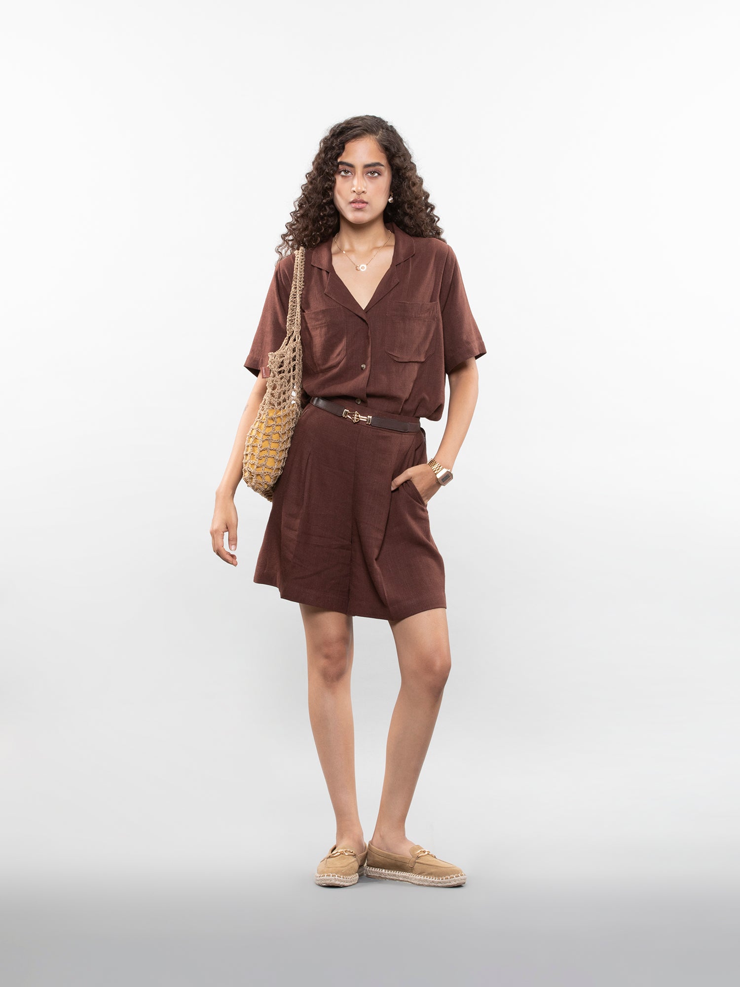 Short-sleeve relaxed shirt